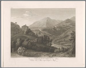 Gezicht op de San Cosimato door Balthasar Anton Dunker