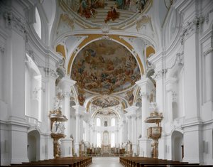 Interieur van de kloosterkerk door architect Johann Balthasar Neumann door Balthasar Neumann