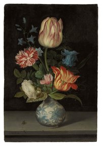Bloemstuk in een Wanli-vaas