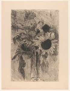 Zonnebloemen in een vaas