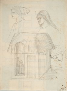 Ongeïdentificeerde architecturale schets door Barbara Leigh Smith Bodichon