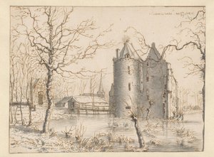 Gezicht op Kasteel Frisselstein, Veghel door Barend Klotz (attributed to)