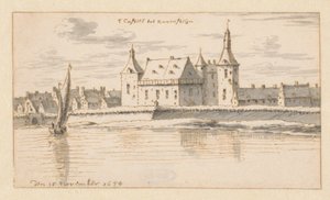 Gezicht op het Kasteel van Ravenstein, Noord-Brabant door Barend Klotz (attributed to)