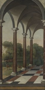 Colonnade met Uitzicht op een Park