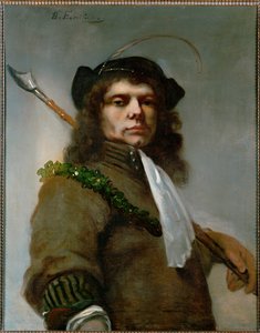 Zelfportret van Fabritius als herder ... (olieverf op doek) door Barent Fabritius