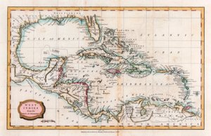 Kaart van de West-Indië, 18e eeuw