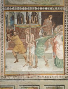 Scène uit het Nieuwe Testament: Geseling van Christus door Barna da Siena