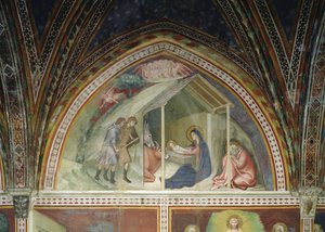 De Geboorte van Christus, uit een serie van Scènes uit het Nieuwe Testament door Barna da Siena