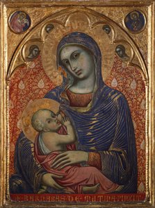 Madonna die een kind borstvoeding geeft door Barnaba da Modena (actief 1361-1383)