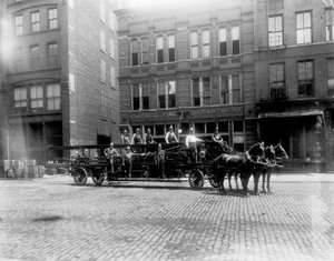 Brandweerkazerne nr. 40, Chicago, Illinois, VS, ca. 1905 door Barnes and Crosby