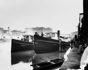 Chicago en Illinois brandweerboten, Chicago, Illinois, VS, ca.1905 (zwart-wit foto) door Barnes and Crosby