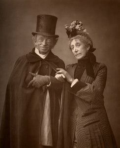 Amerikaanse acteurs James Lewis en Ann Gilbert in A Night Off, 1886 door Barraud