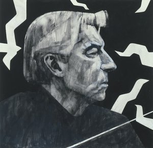 Portret van Herbert von Karajan, illustratie voor The Sunday Times, 1970s