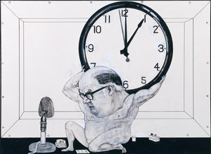 Portret van William Hardcastle, illustratie voor The Radio Times, 1970s