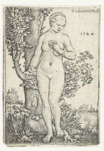 Dood van Cleopatra met slang bij een vijgenboom door Barthel Beham