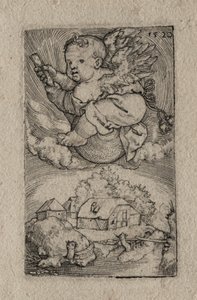 Genius rijdend op een bal door Barthel Beham