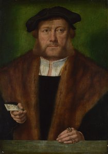 Een man, waarschijnlijk van de familie Strauss door Bartholomaeus Bruyn the Elder