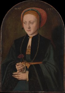 Portret van een vrouw door Bartholomaeus Bruyn the Elder