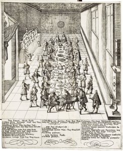 Feestmaal ter gelegenheid van de eed van trouw ontvangen door Ferdinand IV (1633-1654) Koning van de Romeinen, Koning van Hongarije, en Koning van Bohemen op 5 september 1651 in Wenen door Bartholomäus Kilian