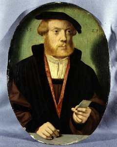 Portret van een Jonge Man met een Met Bont Gevoerde Cape