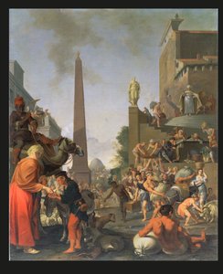 Jozef Verdeelt Graan in Egypte, 1655 door Bartholomeus Breenbergh