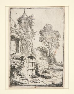 Het huis bij de zeshoekige toren door Bartholomeus Breenbergh