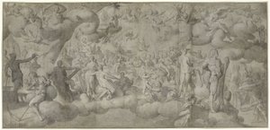 De bruiloft van Cupido en Psyche door Bartholomeus Spranger