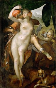 Venus en Adonis door Bartholomeus Spranger