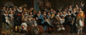Het schuttersmaal ter viering van de Vrede van Münster