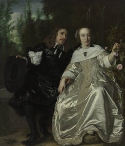 Dutch: Abraham del Court en zijn echtgenote Maria de Kaersgieter Abraham del Court and His Wife Maria de Kaersgieter door Bartholomeus van der Helst