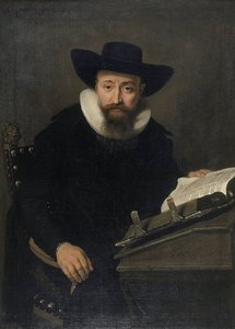 Portret van een onbekende man, waarschijnlijk een protestantse predikant door Bartholomeus van der Helst