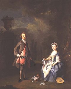 Edward Harley, 4e graaf van Oxford, en zijn zus Sarah, ca. 1737 door Bartholomew Dandrige