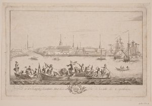 Prospect van Slotsholmen Gezien vanaf het Meer