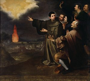 Visioen van Fray Julian van Alcala over de hemelvaart van de ziel van koning Filips II van Spanje