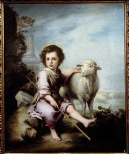De Goede Herder Schilderij door Bartolome Murillo (1618-1682) 17e eeuw door Bartolomé Esteban Murillo