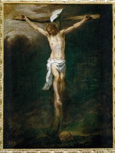 Christus aan het kruis ... (schilderij op doek) door Bartolome Esteban Murillo