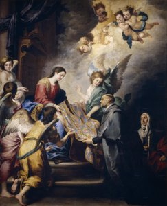 De verschijning van de Maagd aan Sint Ildephonsus, ca. 1655 door Bartolomé Esteban Murillo
