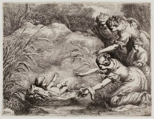 Het vinden van Mozes door Bartolomeo Biscaino