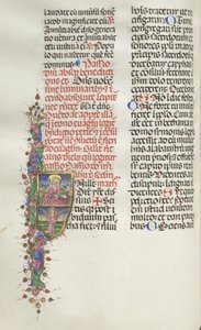 Missale: Fol. 116: Sint Mattheüs met engel door Bartolomeo Caporali