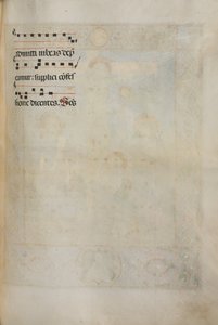 Missale: Fol. 185: Kruis, Bladornamenten & Muziek voor Diverse Gewone Gebeden, 1469 door Bartolomeo Caporali