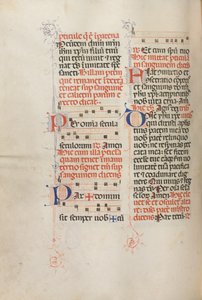 Missale: Fol. 190v: Muziek voor verschillende gebeden, 1469 door Bartolomeo Caporali