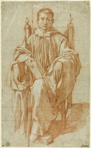 Zittende jongen met monnikspij: studie voor Sint Benedictus door Bartolomeo Cesi