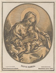 Maagd en Kind door Bartolomeo Coriolano after Guido Reni