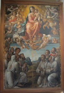 Bartolomeo Neroni bekend als de Egel, Madonna met de Broeders van de Compagnie door Bartolomeo Neroni