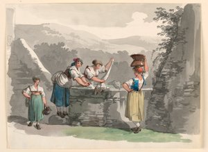 Wasserij in de bergen bij Rome door Bartolomeo Pinelli