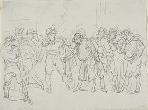 Studie voor Meo Patacca door Bartolomeo Pinelli