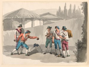 Het Bocciaspel door Bartolomeo Pinelli