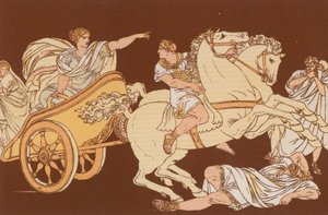 Tullia rijdt over het lichaam van haar vader door Bartolomeo Pinelli