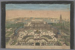 Gezicht op het paleis van de markgraaf van Bayreuth te Erlang