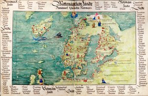 Kaart van Scandinavië door Battista Agnese